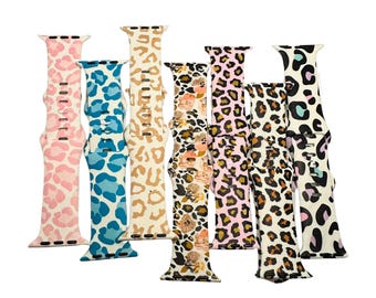 Leopard collection watch band for apple watch band women silicone 38mm 40mm 41mm  42mm 44mm 45mm 46 49mm christmas gift for her animal print