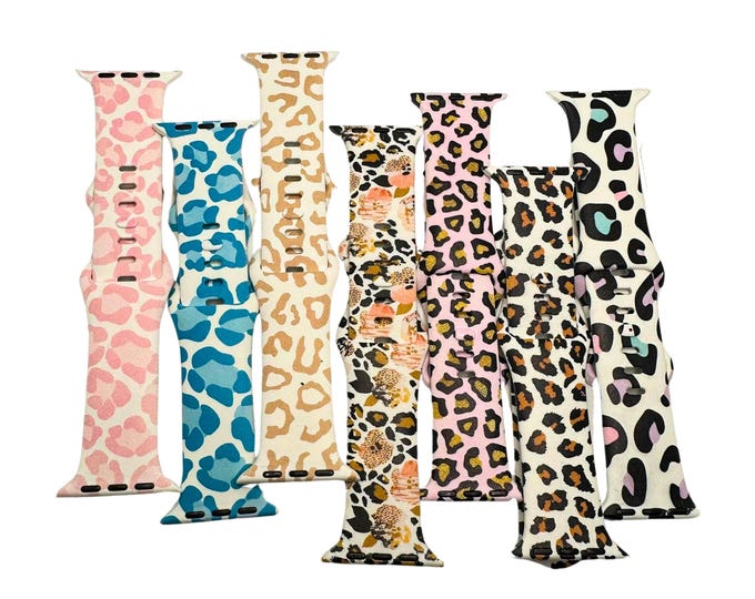 Leopard collection watch band for apple watch band women silicone 38mm 40mm 41mm  42mm 44mm 45mm 46 49mm christmas gift for her animal print