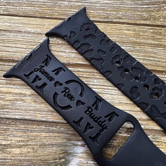 Mothers Day Gift Black Leopard Print Watch Band for Apple Mom