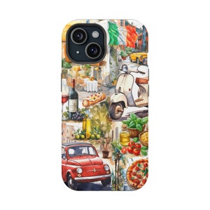 Custodia per telefono estiva estetica – Cartolina di viaggio italiana per iPhone e Samsung – Regalo per le vacanze in Europa