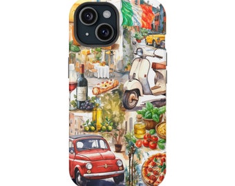 Italian Summer Phone Case: Vintage Travel Postcard Art