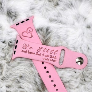 Be still and know that i am god christ watch band for apple watch psalm 46:10 engraved | bible verse 38mm 40mm 41mm 42mm 44mm 45mm 49mm gift