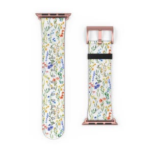 Wildflower Apple Watch Band: Boho Floral Strap, 38-49mm