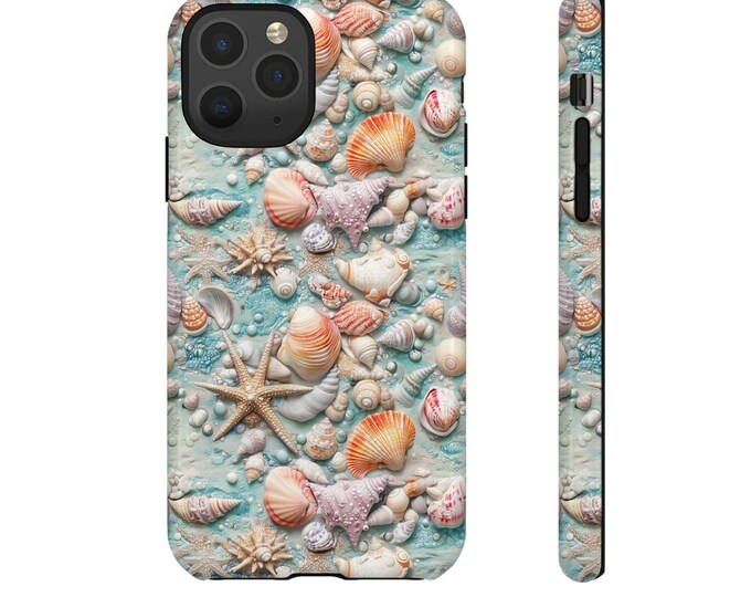 Seashell Phone Case: 3D Coastal Design, Impact Resistant