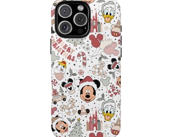 Christmas Mouse Phone Case Cover fit for iPhone 17 16 15 Pro Max Air, 14 Plus, 13, 12, 11 Samsung S25 S24 S23, S22