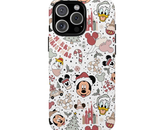 Christmas Mouse Phone Case Cover fit for iPhone 17 16 15 Pro Max Air, 14 Plus, 13, 12, 11 Samsung S25 S24 S23, S22