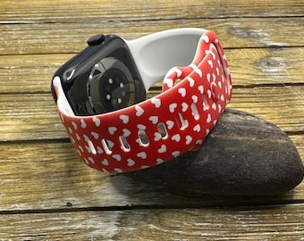 Cuori di San Valentino amore cinturino per apple watch samsung fitbit versa silicone baci xoxo amore regalo