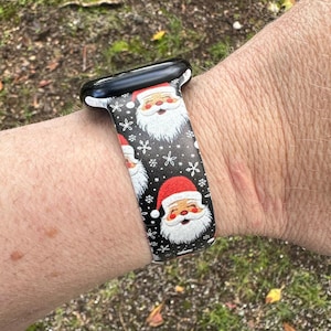 Christmas watch band for apple watch samsung watch & fitbit santa #214 silicone 20 22 38 40 41 42 44 45 49mm gift