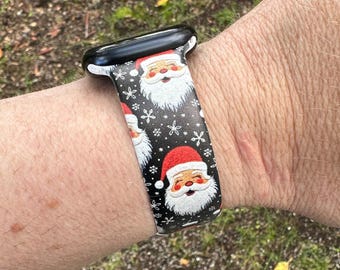 Christmas watch band for apple watch samsung watch & fitbit santa #214 silicone 20 22 38 40 41 42 44 45 49mm gift
