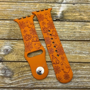 Halloween watch band for apple watch halloween jewelry engraved silicone 38mm 40mm 41mm 42mm 44mm 45mm 49mm gift