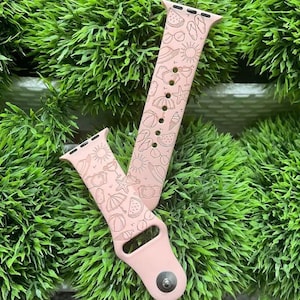 Summer fun watch band for apple watch under the sea silicone band laser engraved 38/40/41mm, 42/44/45mm, series 1,2,3,4,5,6,7,8 gift