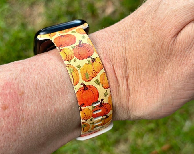 Fall watch band for apple watch samsung iwatch 20 22 38 40 41 42 44 45 49mm orange pumpkins
