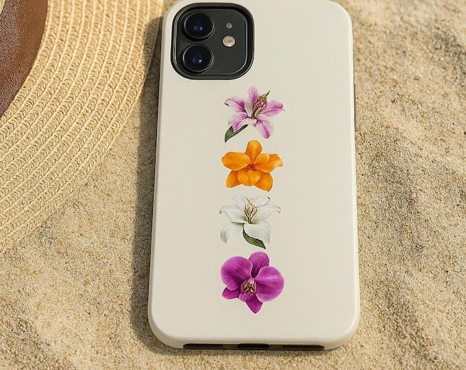 Cute Floral Phone Case Summer Aesthetic Cover for iPhone 16 15 14 13 Pro Max & Galaxy S24 S23 S22 S21 – Minimalist Gift