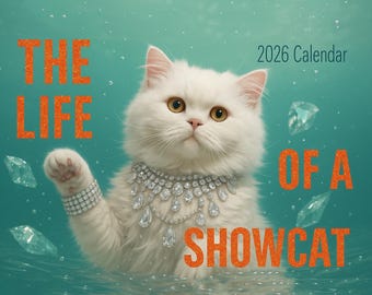 Life of a Show cat 2026 Calendar - Glam Cat Calendar, TLOAS Inspired, Taylor Aesthetic, Showgirl