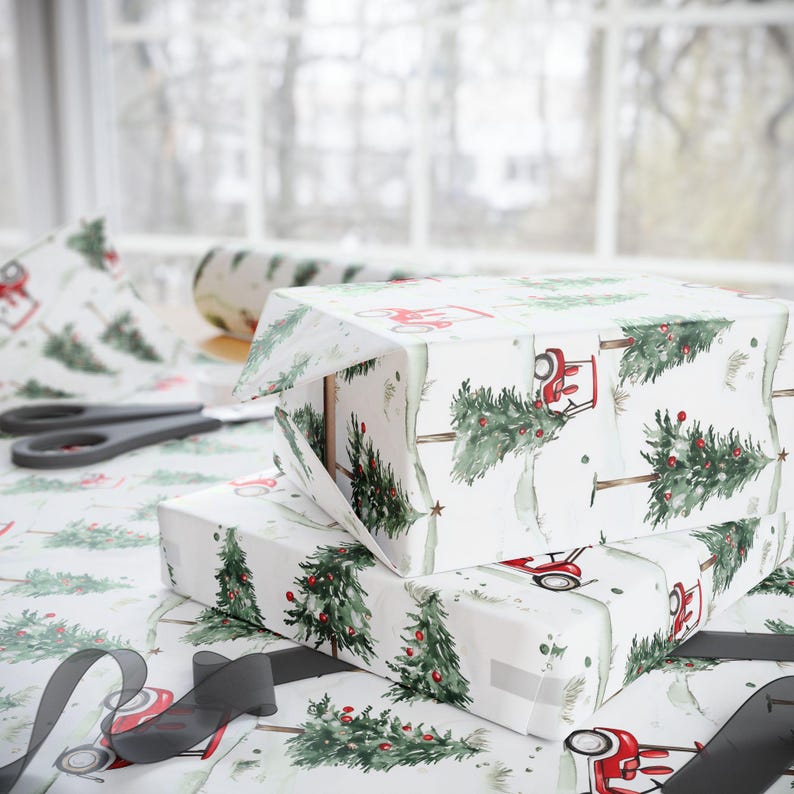 Golf Gift Wrapping Paper Roll, Christmas Gift Wrap for Him, Glossy Golf Cart Gift Wrap - Holiday Golf Gift Wrap, Golf Themed Wrapping Paper, image 10