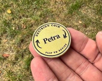 Decision coin - custom engraved brass coin - couples flip coin - gifts for her/him - funny gift - birthday gift - christmas gift