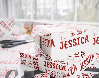 Collage Name Personalized Wrapping Paper, Custom Wrapping Paper, Gifts for Her, Wrapping Paper for Gifts, Custom Gift Wrap, Gift Wrap Roll