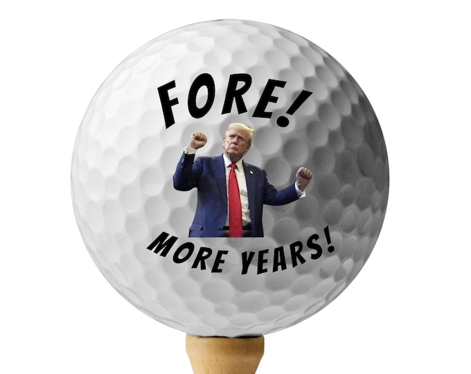 Funny trump golf ball | gag gift for men fore more years' presidential golf gift 2024 | donald trump  golf ball gift | golf gift