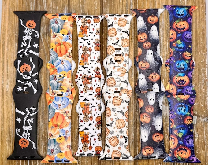 Fall halloween apple watch bands silicone gift 38mm 40mm 41mm 42mm 44mm 45mm 49mm series 1-9 ultra & se