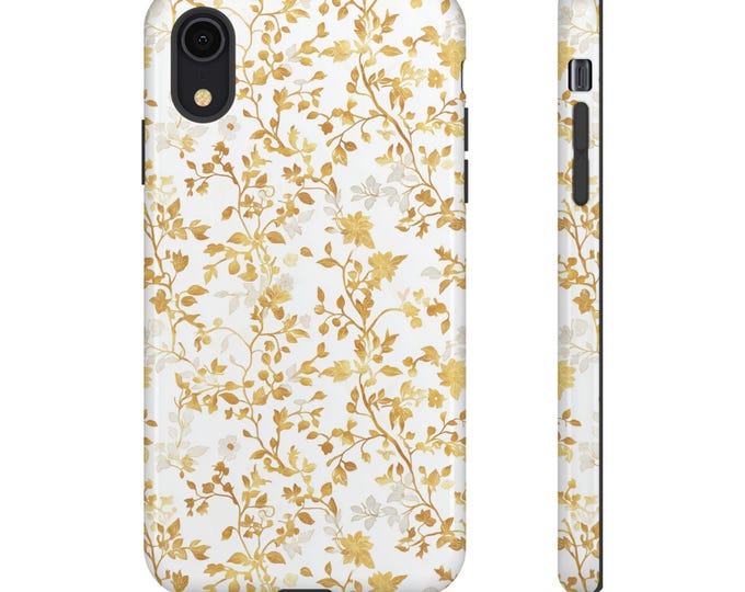 Gold Floral Phone Case: Spring Luxury Cover