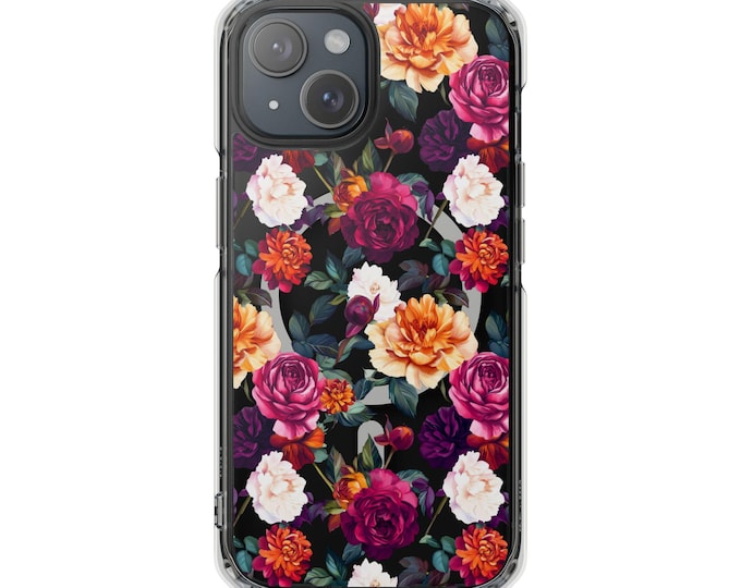 Aesthetic Floral iPhone Clear Case Soft Watercolor Flower Design for iPhone 16 15 14 13 MagSafe Case Boho Floral