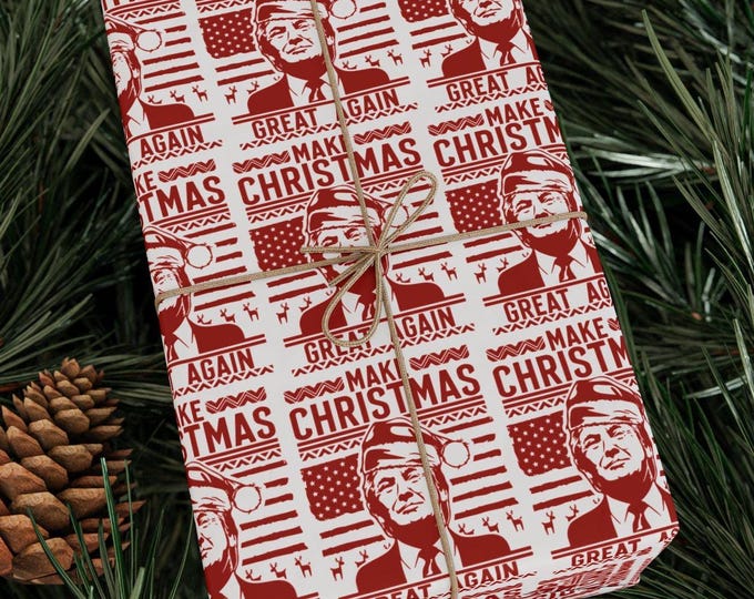 Trump Christmas Wrapping Paper | Trump Gift |Make Christmas Great Again Wrapping Paper | Funny Christmas Gift Paper | MAGA Gift Wrap