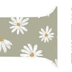 May include: A light green Apple Watch band with a white daisy pattern.