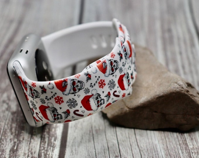 Santa skull watch band for apple watch samsung silicone  christmas holiday winter  38mm 40mm 41mm 42mm 44mm 45mm gift