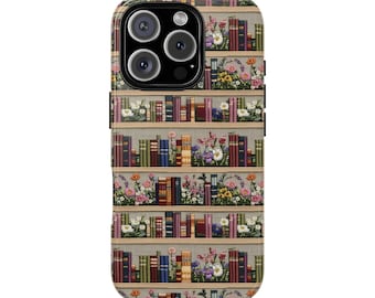Coque de portable à fleurs pour Iphone 17, 16, Samsung S26, 25, cadeau pour les amoureux des livres
