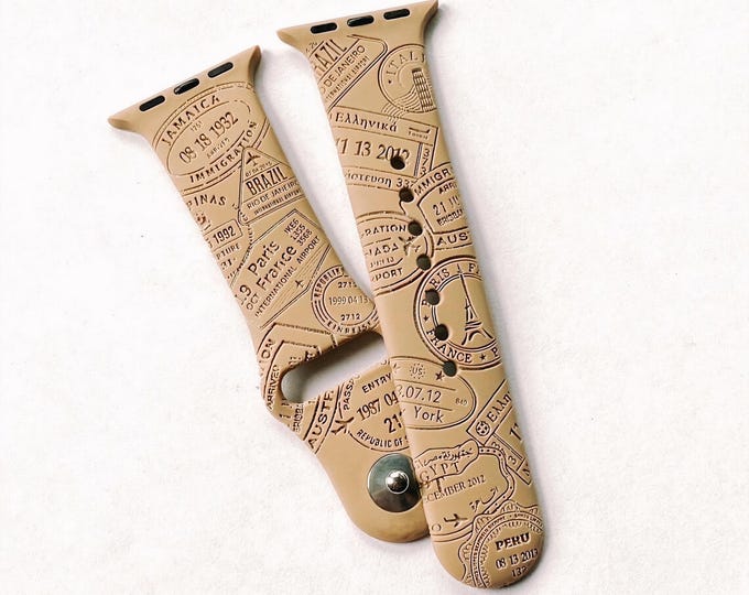 Travel Apple Watch Band: Silicone with Airplane Design (Series 1-11 & Ultra)