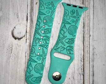 Seashells watch band for apple women's summer watch strap iwatch  38mm 40mm 41mm 42mm 44mm 45mm 49mm gift