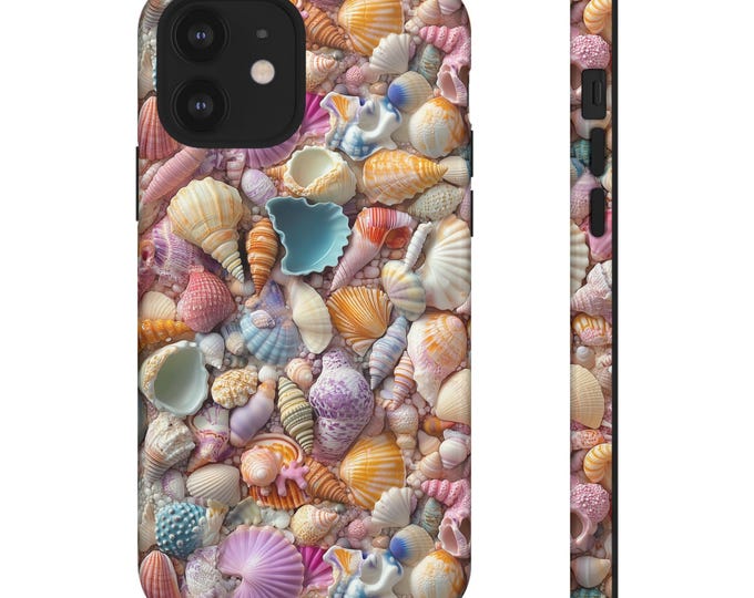 Seashell Phone Case: 3D Coastal Design, Dual Layer Protection