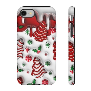 Christmas 3D effect Winter Phone Case Cover for iPhone 16 15 Pro Max, 14 Plus, 13, 12, 11, XR, XS & Samsung S24, S23, S22,, Pixel 8, 7