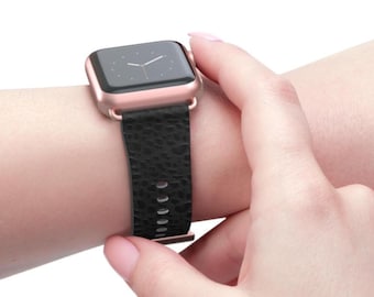 Leopard Print Apple Watch Band: Faux Leather Strap, Series 1-10
