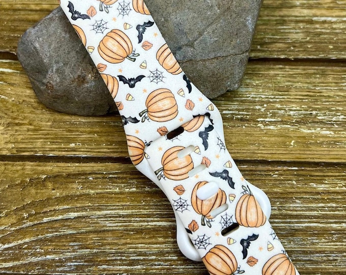 Halloween watch band for apple watch silicone pumpkin bats  38mm 40mm 41mm 42mm 44mm 45mm ghosts, ghouls, spooky band gift