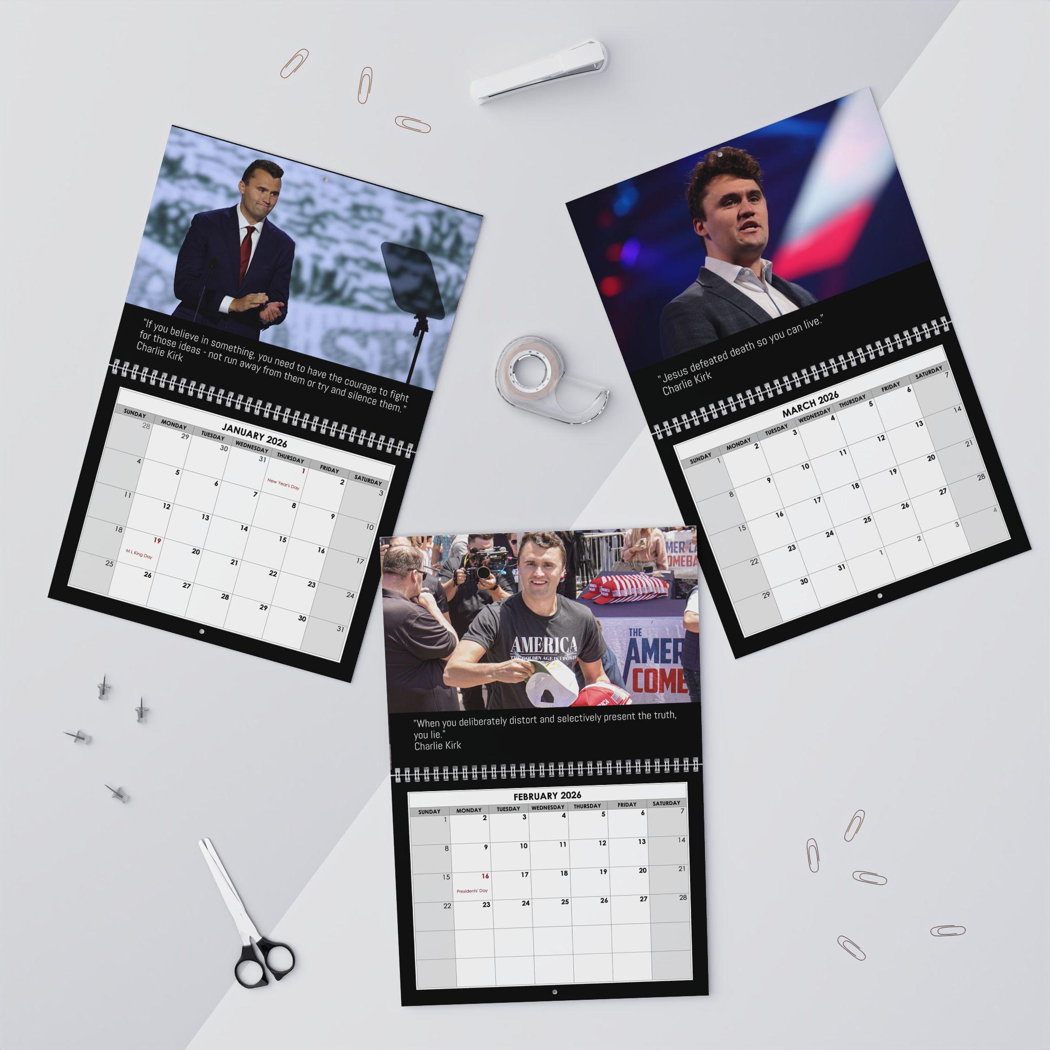 Charlie Kirk Calendar 2026 Turning Point USA Inspirational Wall