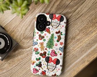 Christmas Mouse Phone Case Cover fit for iPhone 17 1615 Pro Max, 14 Plus, 13, 12 Samsung Galaxy S25 S24 S23 Pixel 9, 8, 7