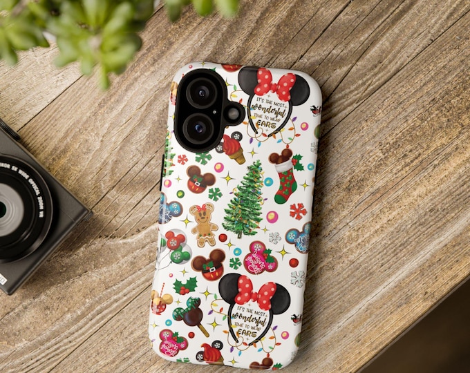 Christmas Mouse Phone Case Cover fit for iPhone 17 1615 Pro Max, 14 Plus, 13, 12 Samsung Galaxy S25 S24 S23 Pixel 9, 8, 7