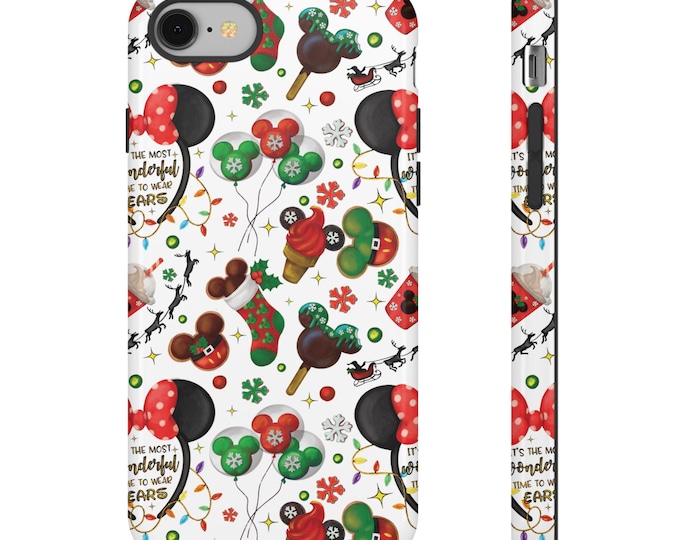 Christmas Mouse Phone Case Cover fit for iPhone 16.15 Pro Max, 14 Plus, 13, 12, 11, & Samsung S24 S23, S22, Pixel 8, 7