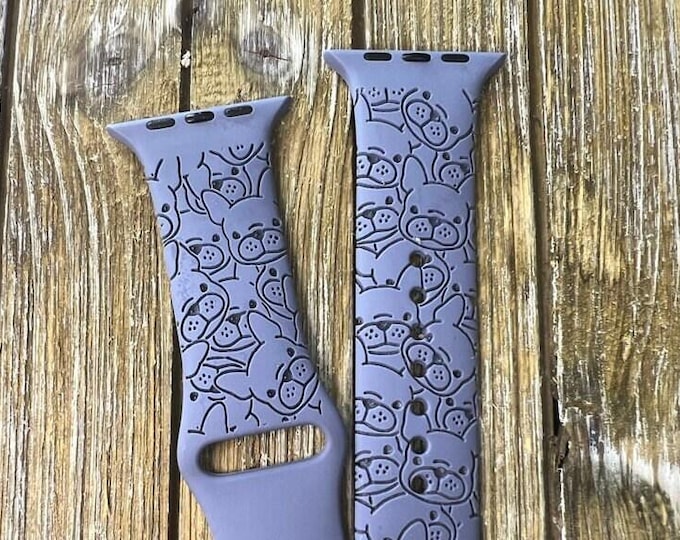 French bulldog apple watch band  dog frenchie paw 38mm 41mm 40mm 42mm 44mm 45mm engraved laser women gift