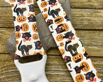 Halloween cats watch band for apple | halloween jewelry vintage halloween cats pumpkin tpu silicone 38mm 40mm 41mm 42mm 44mm 45mm 49mm gift