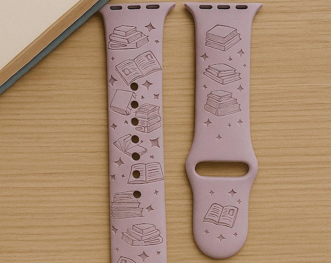 Books laser engraved smartwatch bands for apple watch 38 40 41 42 44 45 49 ultra gift