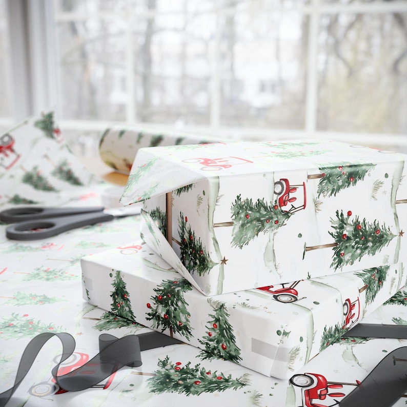Golf Gift Wrapping Paper Roll, Christmas Gift Wrap for Him, Glossy Golf Cart Gift Wrap - Holiday Golf Gift Wrap, Golf Themed Wrapping Paper, image 6