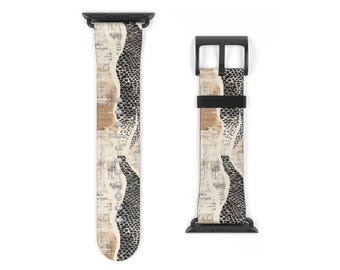 Bracelet Apple Watch peau de serpent | Bracelet de montre imprimé serpent | Bracelet pour montre Apple en cuir végétalien | Bracelet de montre à imprimé animal