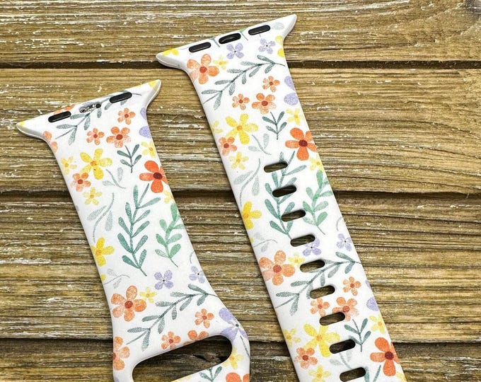 Womens floral watch band for apple watch iwatch samsung strap silicone watch 38/40/41 42/44/45/49