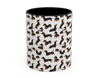 Dachshund Weiner Mug, Dog Mom Gift Coffee Cup, Cute Wiener Dog Mom Mug, Pet Lover Drinkware, Animal Theme Kitchen Decor