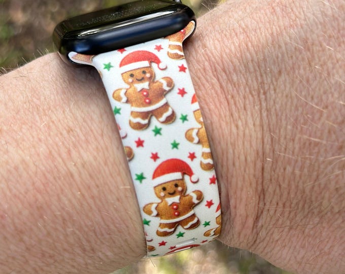 Christmas gingerbread watch band for apple watch samsung watch & fitbit silicone 20 22 38 40 41 42 44 45 49mm gift