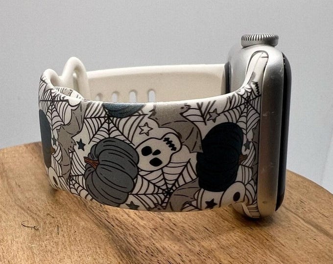 Halloween watch strap halloween skulls and pumpkins | tpu silicone 38mm 40mm 41mm 42mm 44mm 45mm 49mm gift