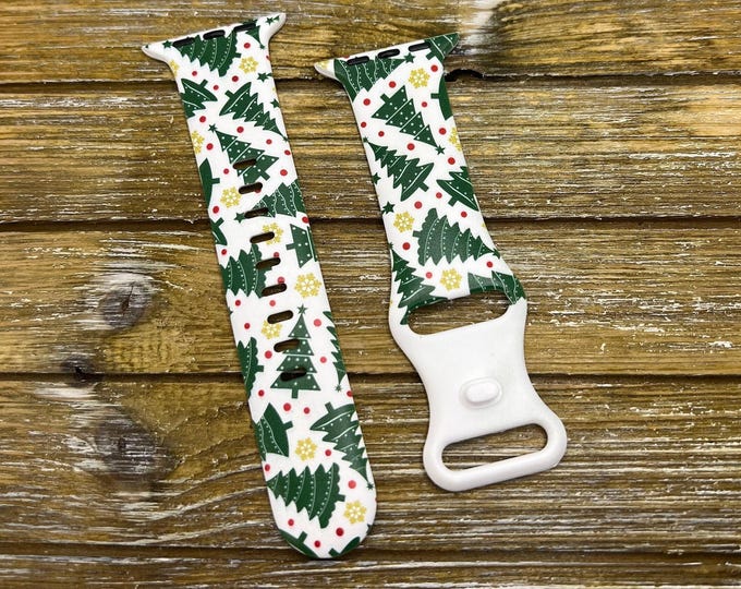 Christmas holiday watch band laser silicone 38mm 40mm 41mm 42mm 44mm 45mm christmas tree gift