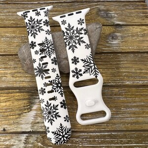 Christmas snowflake watch band compatible with apple winter snowflake frozen silicone 38mm 40mm 41mm 42mm 44mm 45mm gift